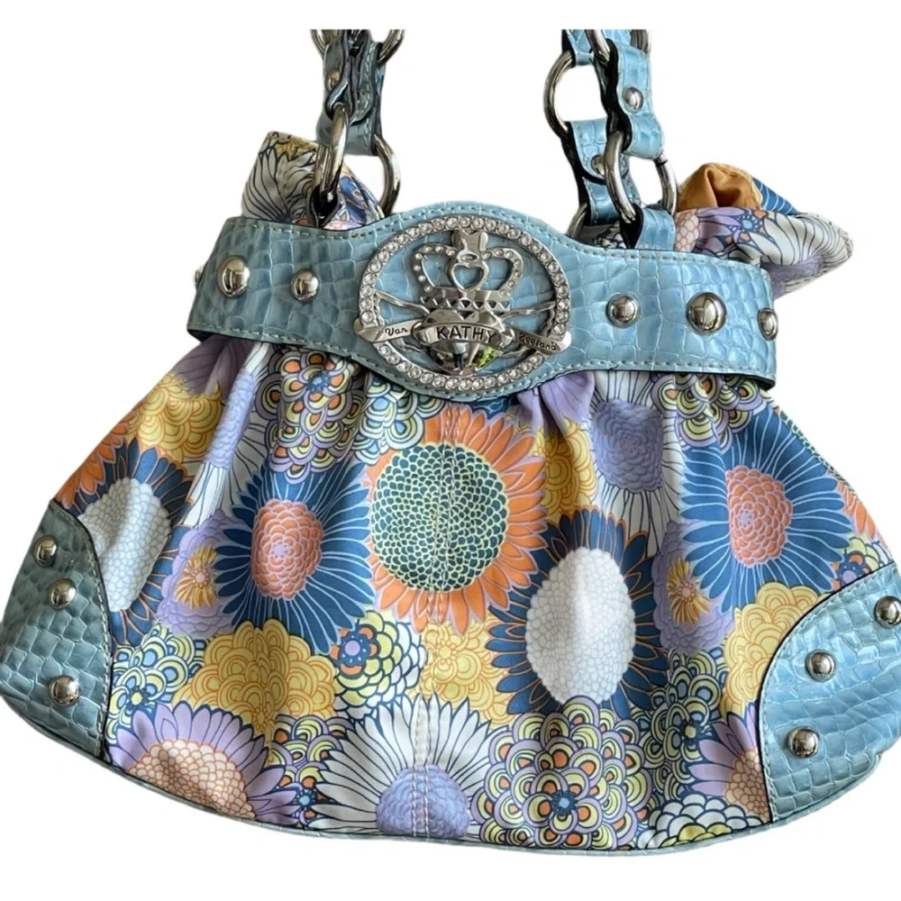 Kathy Van Zeeland Multi color Floral Handbag